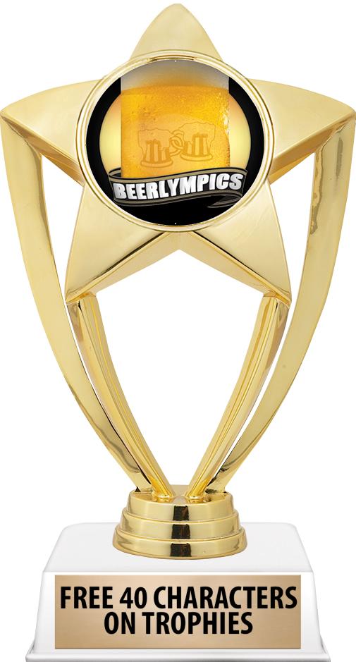 6"TROPHY ON WHITE CONTEMP BASE