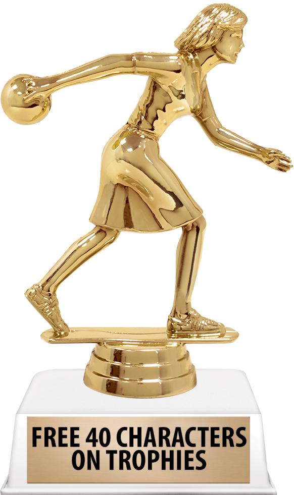 6"TROPHY ON WHITE CONTEMP BASE