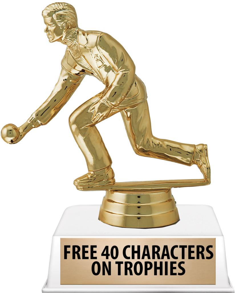6"TROPHY ON WHITE CONTEMP BASE