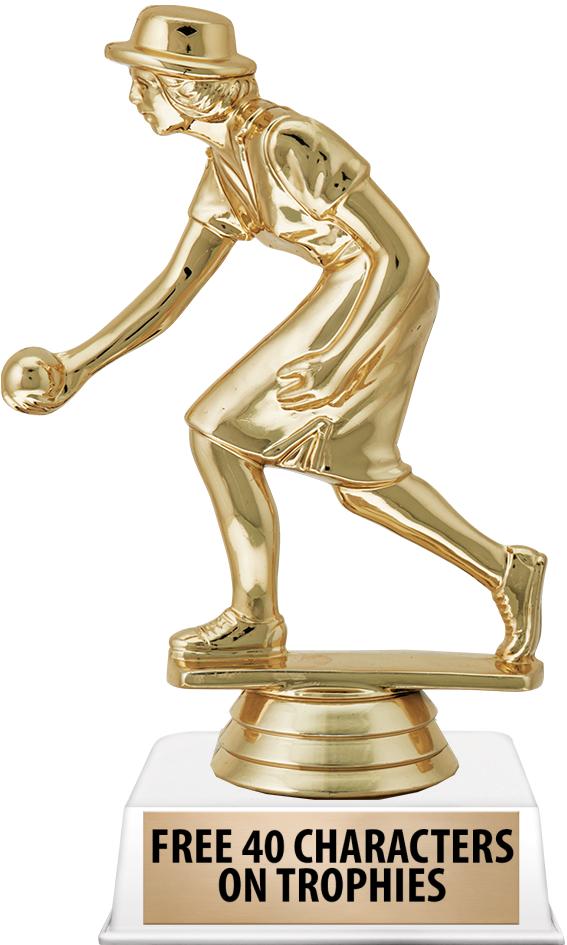 6"TROPHY ON WHITE CONTEMP BASE