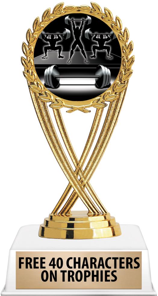 6"TROPHY ON WHITE CONTEMP BASE