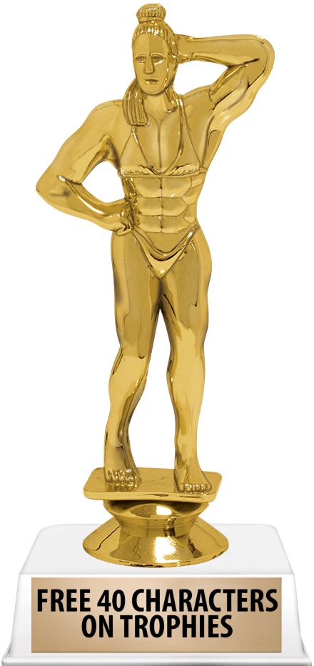 6"TROPHY ON WHITE CONTEMP BASE