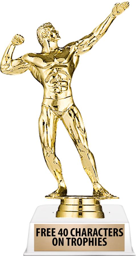 6"TROPHY ON WHITE CONTEMP BASE