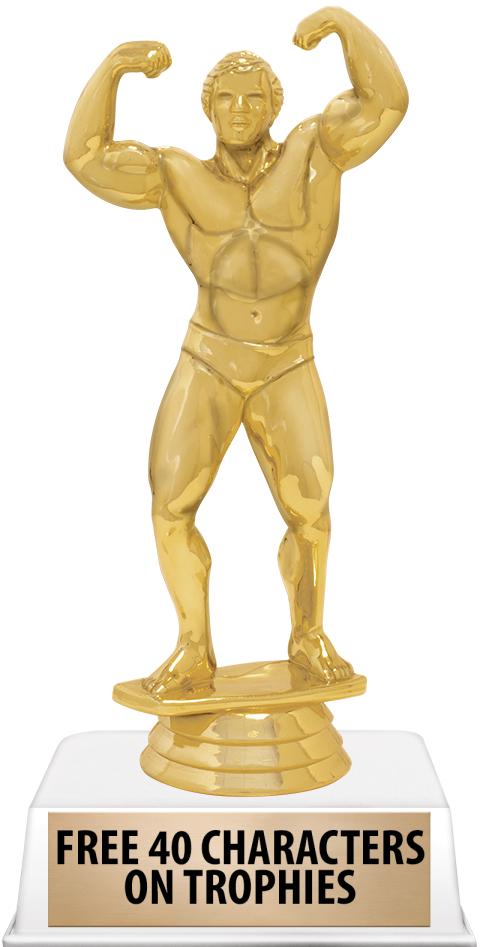6"TROPHY ON WHITE CONTEMP BASE