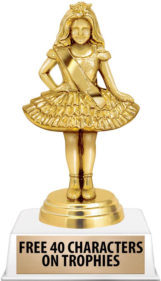 6"TROPHY ON WHITE CONTEMP BASE