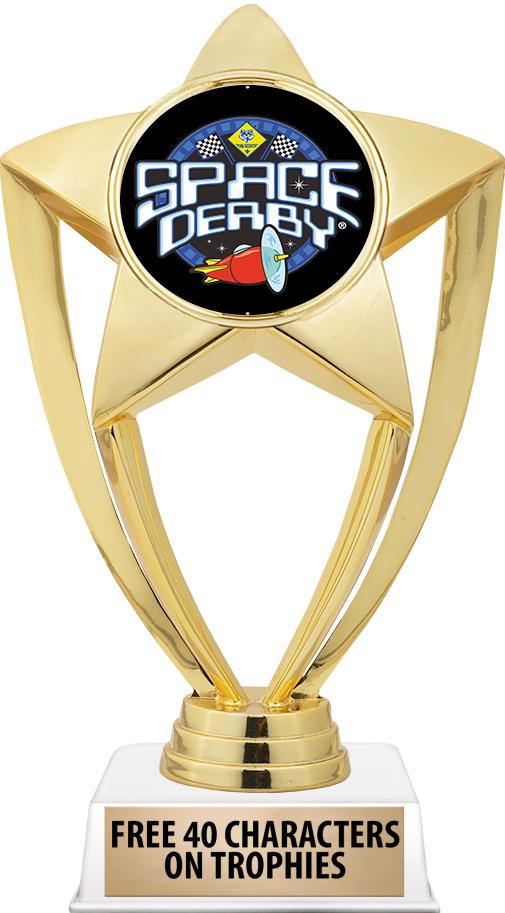 6"TROPHY ON WHITE CONTEMP BASE