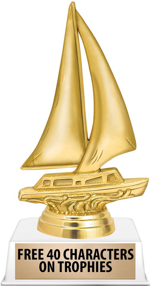 6"TROPHY ON WHITE CONTEMP BASE