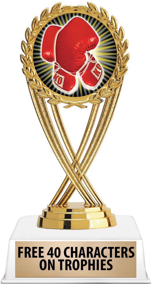 6"TROPHY ON WHITE CONTEMP BASE