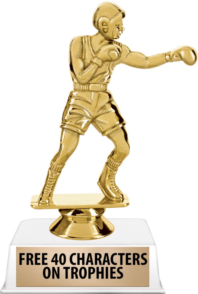 6"TROPHY ON WHITE CONTEMP BASE