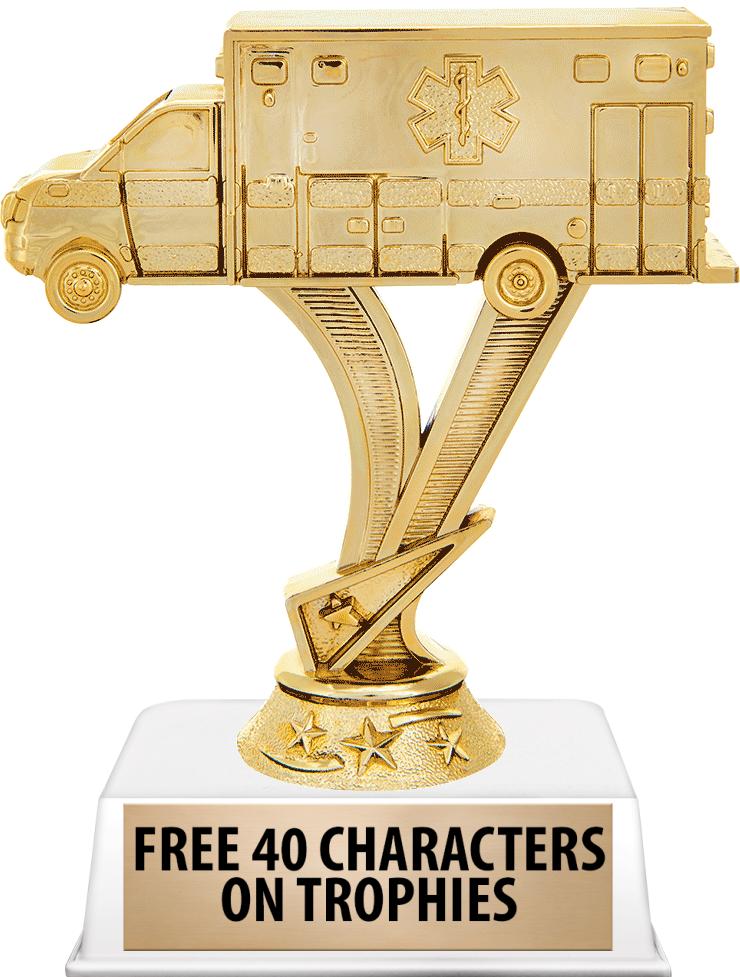 6"TROPHY ON WHITE CONTEMP BASE