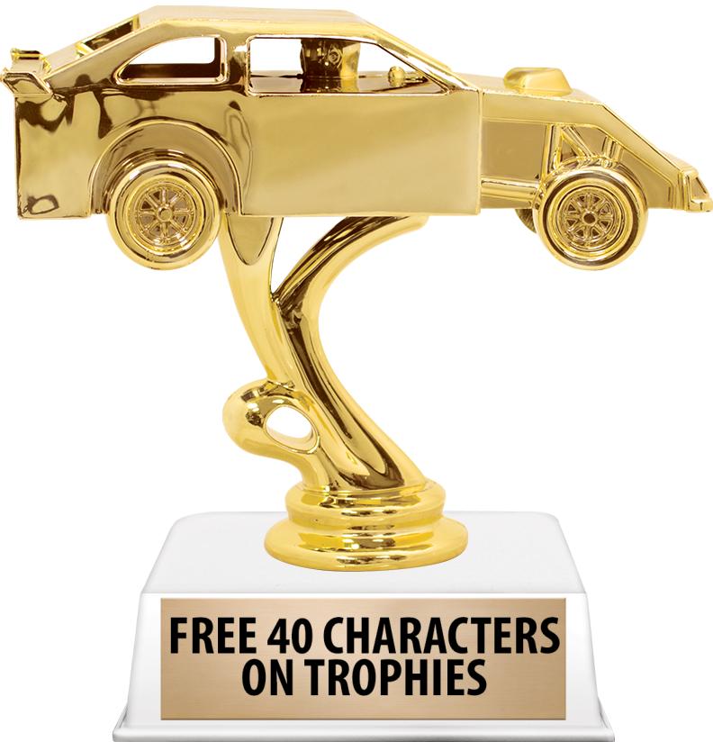 6"TROPHY ON WHITE CONTEMP BASE