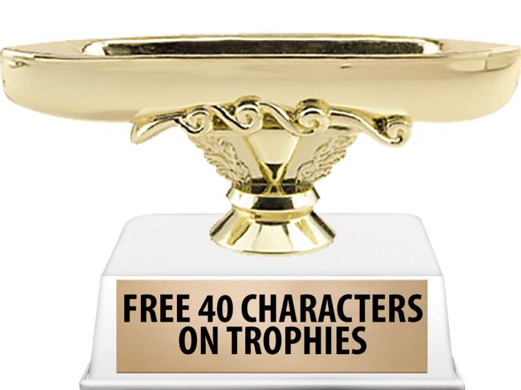 6"TROPHY ON WHITE CONTEMP BASE