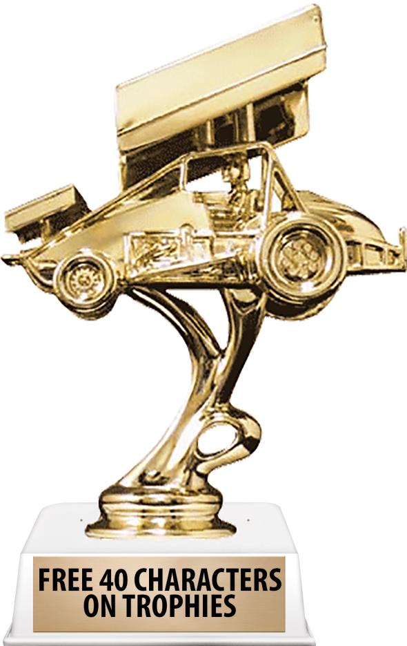 6"TROPHY ON WHITE CONTEMP BASE