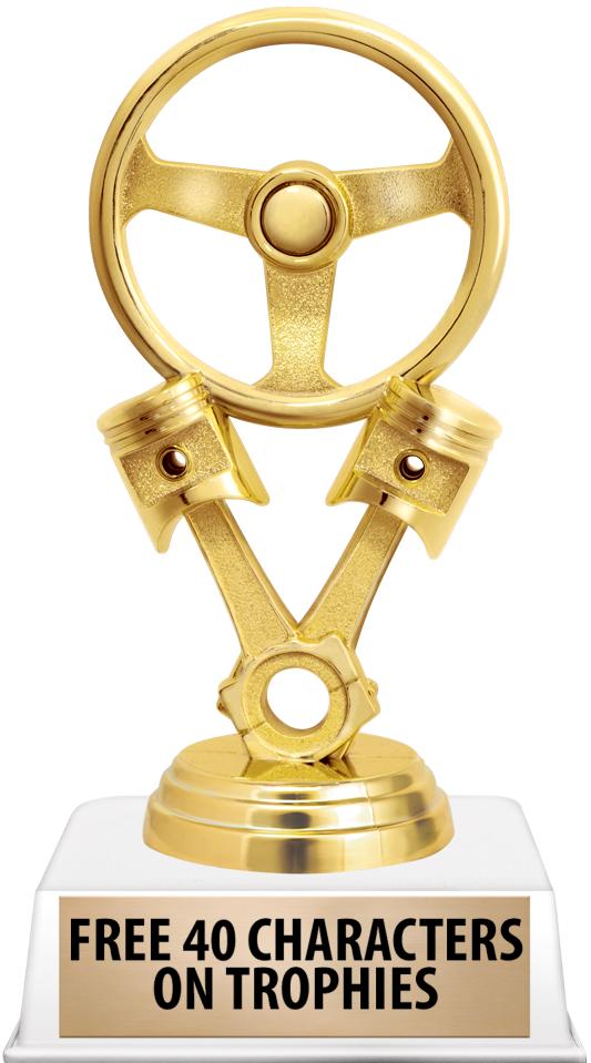 6"TROPHY ON WHITE CONTEMP BASE