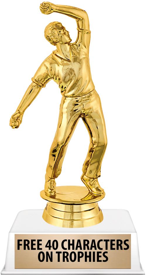 6"TROPHY ON WHITE CONTEMP BASE