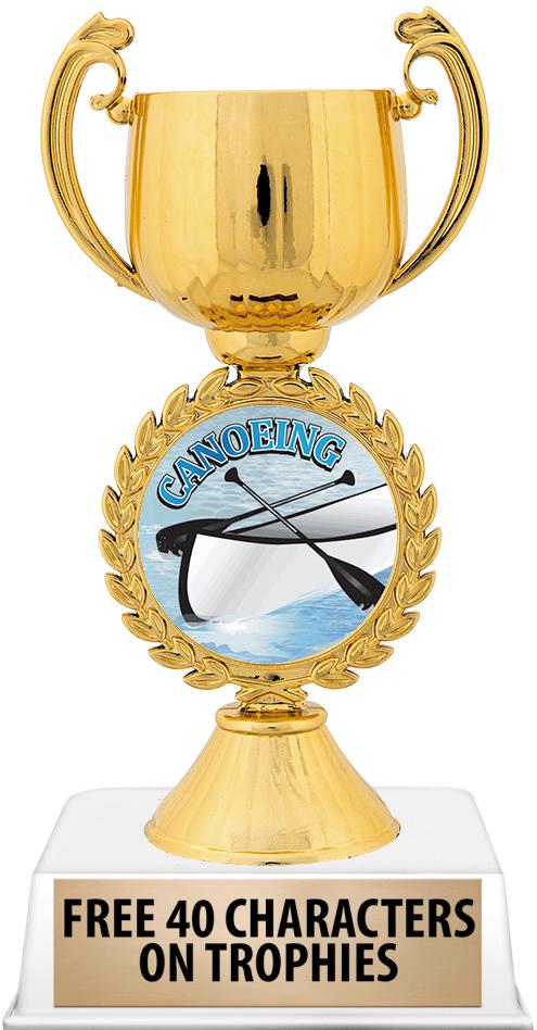 6"TROPHY ON WHITE CONTEMP BASE