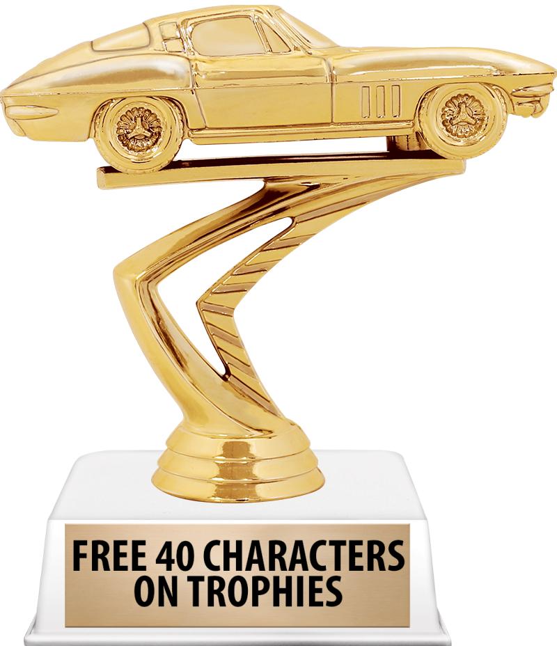 6"TROPHY ON WHITE CONTEMP BASE