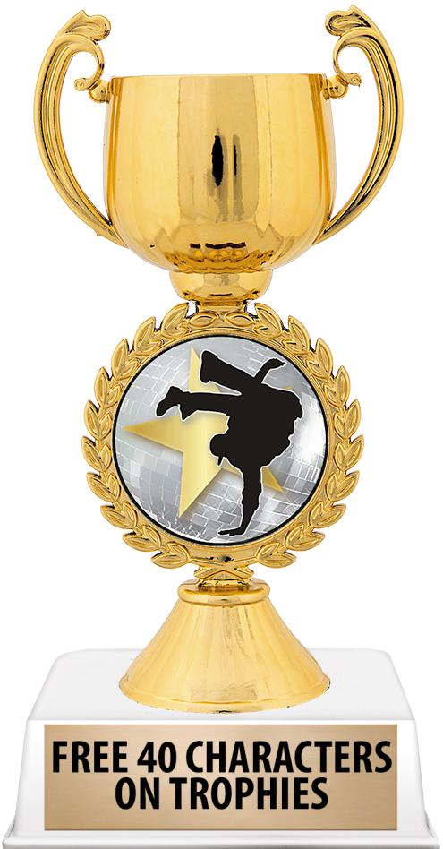 6"TROPHY ON WHITE CONTEMP BASE