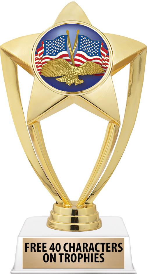 6"TROPHY ON WHITE CONTEMP BASE