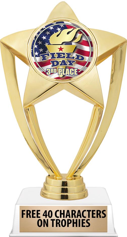 6"TROPHY ON WHITE CONTEMP BASE