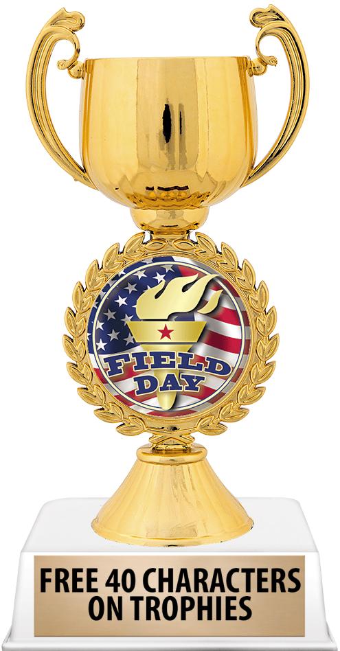 6"TROPHY ON WHITE CONTEMP BASE