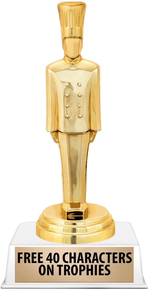 6"TROPHY ON WHITE CONTEMP BASE