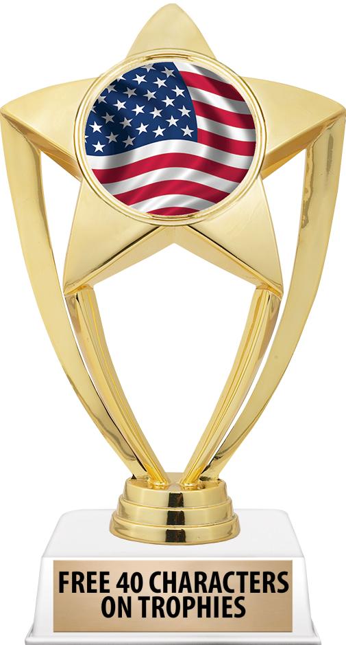6"TROPHY ON WHITE CONTEMP BASE