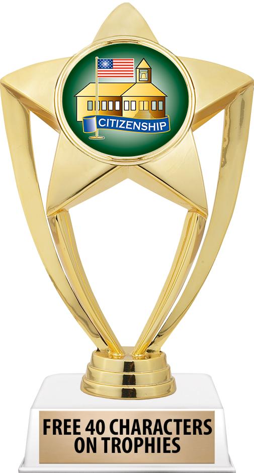 6"TROPHY ON WHITE CONTEMP BASE