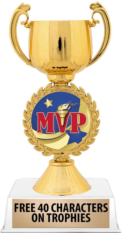 6"TROPHY ON WHITE CONTEMP BASE