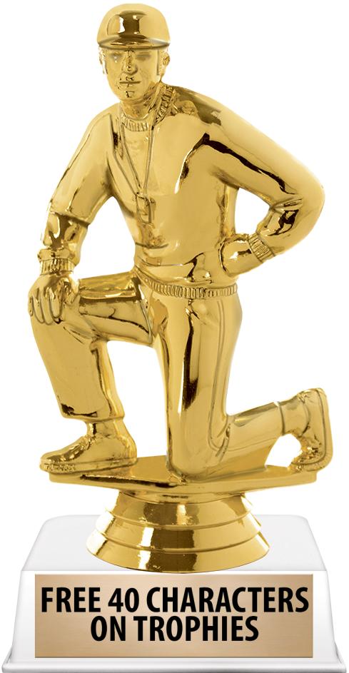 6"TROPHY ON WHITE CONTEMP BASE