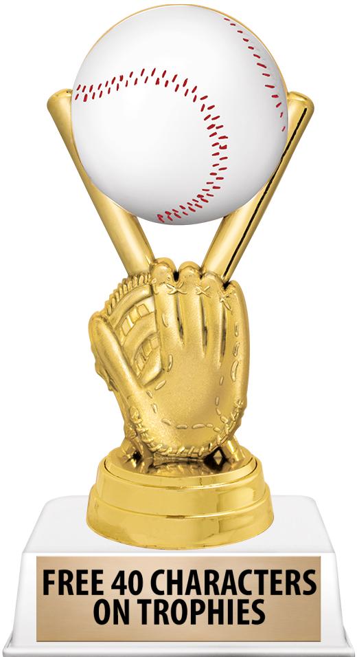 6"TROPHY ON WHITE CONTEMP BASE