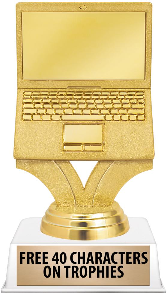 6"TROPHY ON WHITE CONTEMP BASE