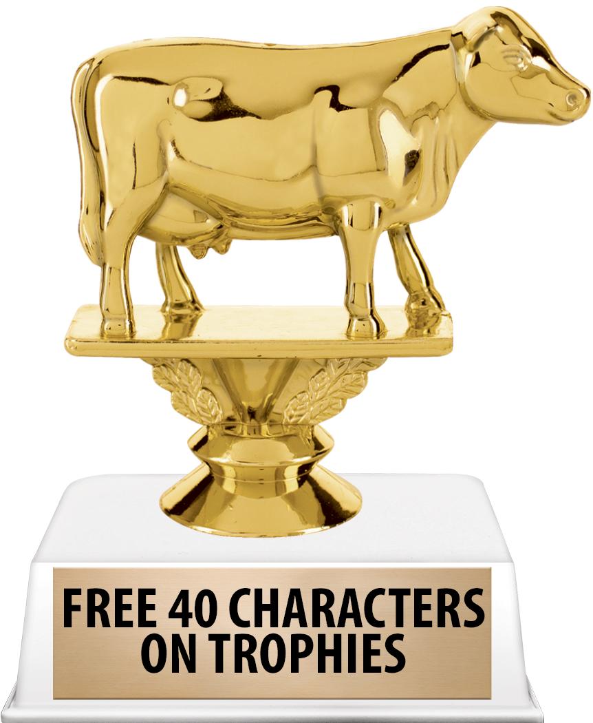 6"TROPHY ON WHITE CONTEMP BASE