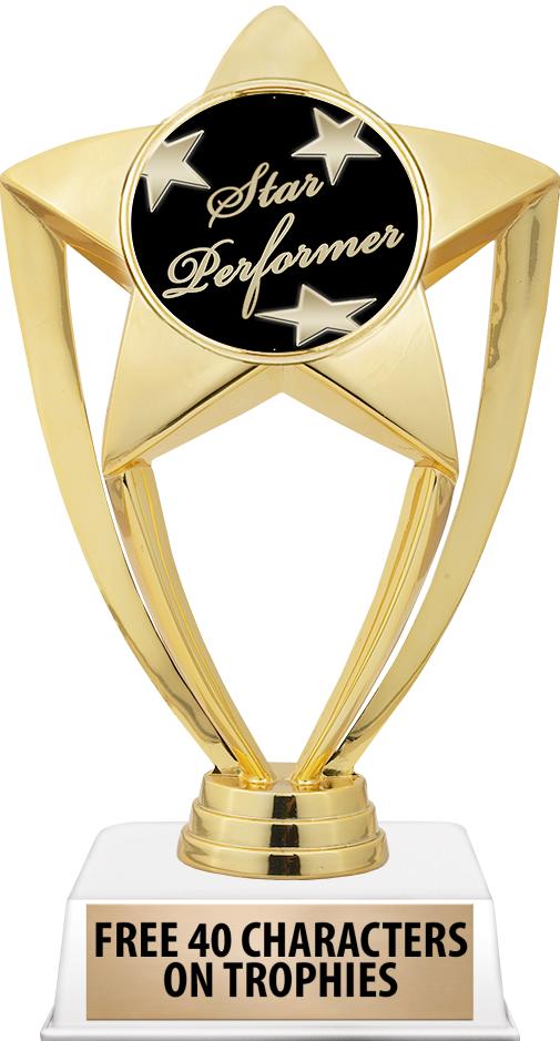 6"TROPHY ON WHITE CONTEMP BASE