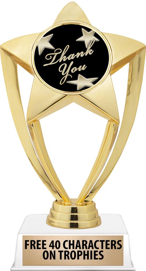 6"TROPHY ON WHITE CONTEMP BASE