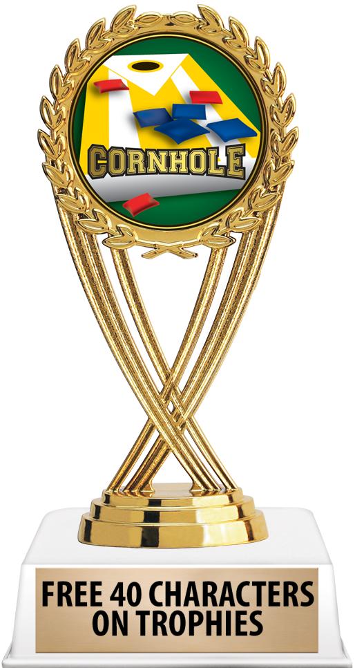 6"TROPHY ON WHITE CONTEMP BASE