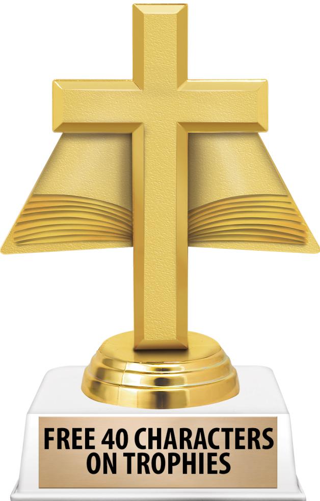 6"TROPHY ON WHITE CONTEMP BASE