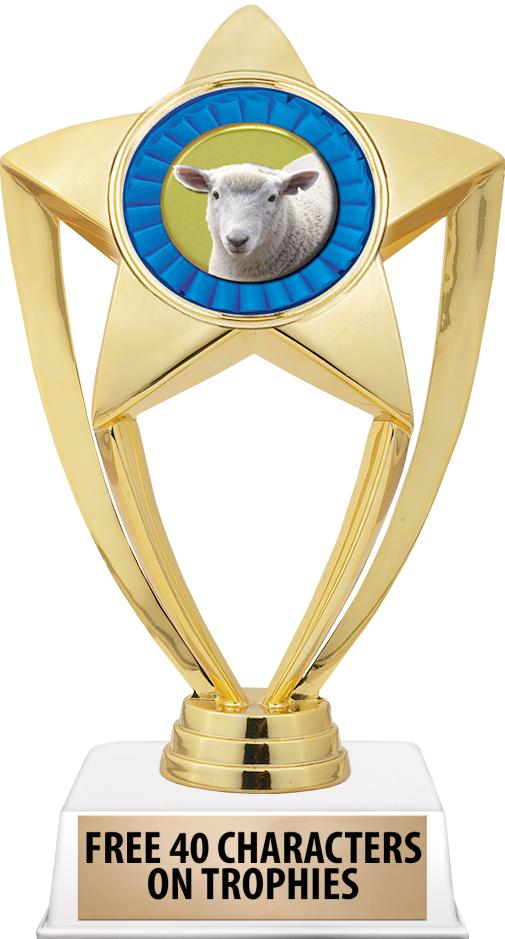 6"TROPHY ON WHITE CONTEMP BASE