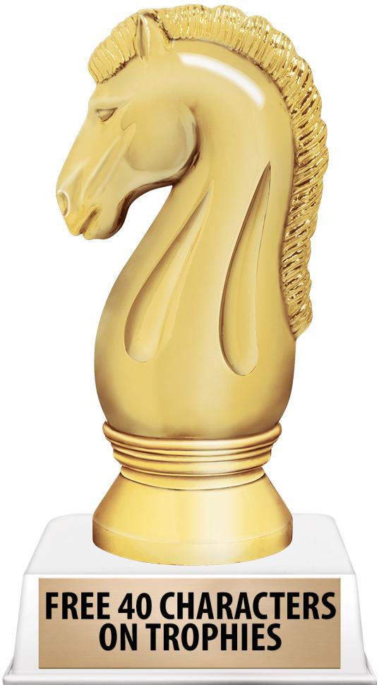 6"TROPHY ON WHITE CONTEMP BASE