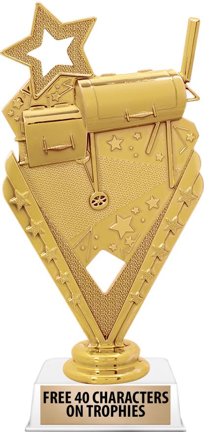 6"TROPHY ON WHITE CONTEMP BASE