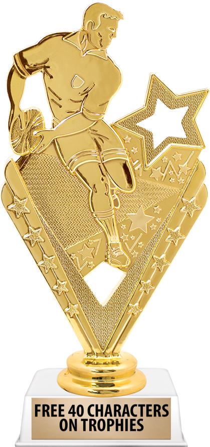 6"TROPHY ON WHITE CONTEMP BASE