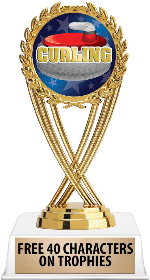 6"TROPHY ON WHITE CONTEMP BASE