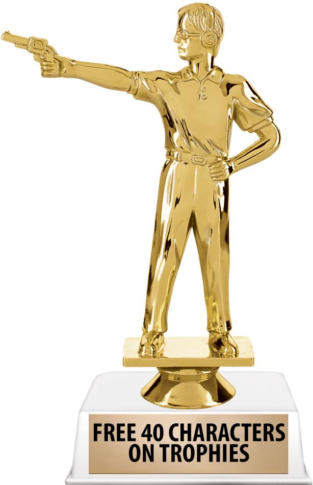 6"TROPHY ON WHITE CONTEMP BASE