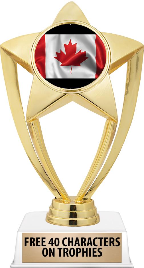 6"TROPHY ON WHITE CONTEMP BASE