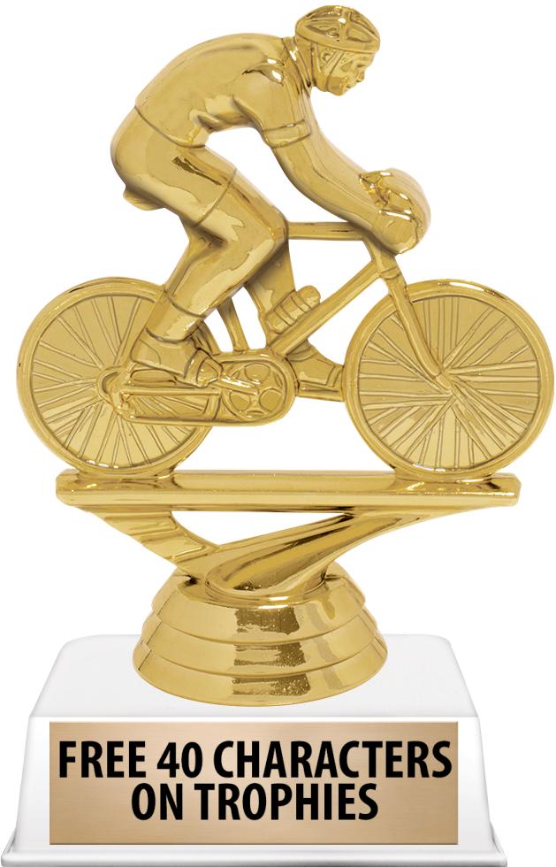 6"TROPHY ON WHITE CONTEMP BASE