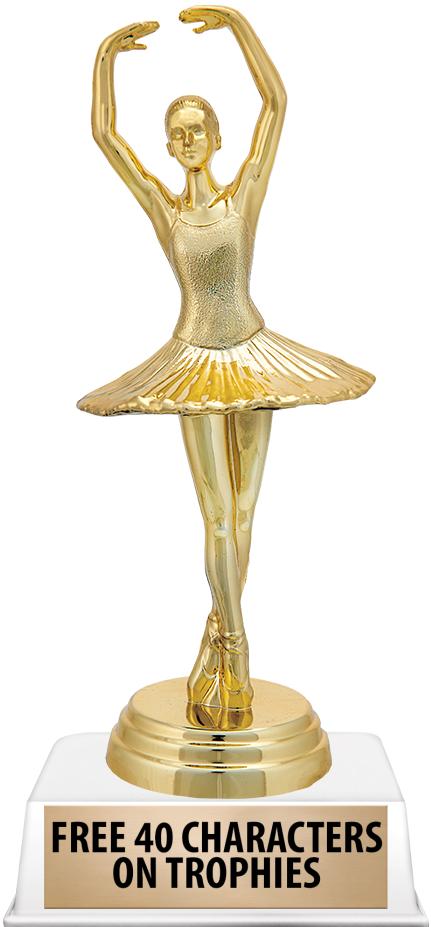 6"TROPHY ON WHITE CONTEMP BASE