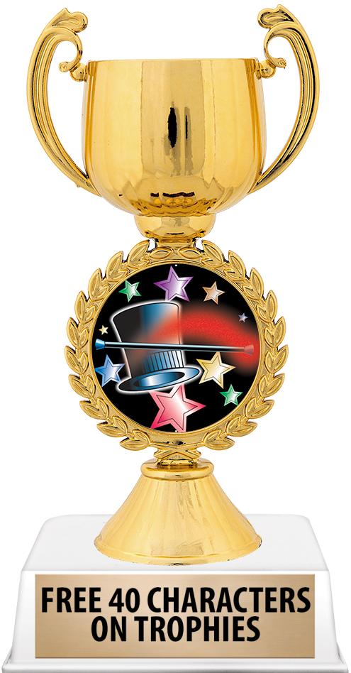 6"TROPHY ON WHITE CONTEMP BASE