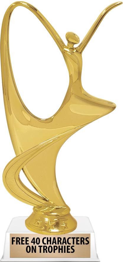 6"TROPHY ON WHITE CONTEMP BASE