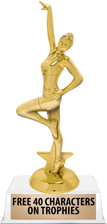 6"TROPHY ON WHITE CONTEMP BASE