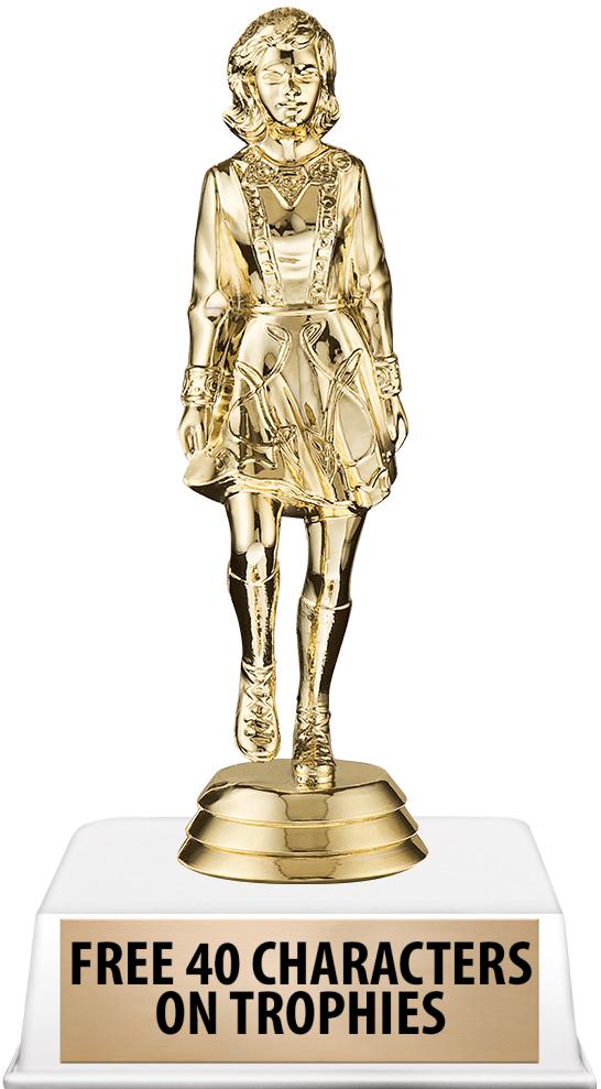 6"TROPHY ON WHITE CONTEMP BASE